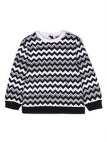 Missoni Kids sweat en coton à imprimé zig-zag - Noir - thumbnail