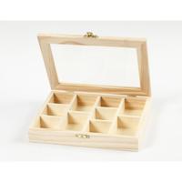 Doos Creativ Company 15.5x20.5x3.5cm hout met glazen deksel