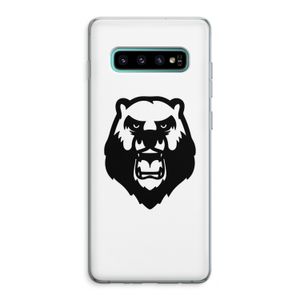 Angry Bear (white): Samsung Galaxy S10 Plus Transparant Hoesje