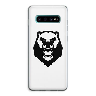 Angry Bear (white): Samsung Galaxy S10 Plus Transparant Hoesje
