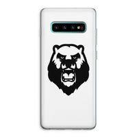 Angry Bear (white): Samsung Galaxy S10 Plus Transparant Hoesje