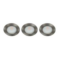 Set 3x Bella Ondiepe LED spot kantelbaar 5Watt rond NIKKEL IP65 dimbaar