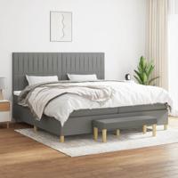 Boxspring met matras stof donkergrijs 200x200 cm