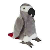 Ravensden Pluche grijze roodstaart papegaai knuffel - 30 cm