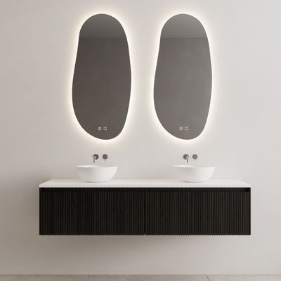 Onderkast Gliss Design Timotheus 160 CM 2 Lades Incl Topplaat Black Veneer
