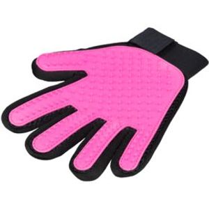 Trixie vachtverzorgingshandschoen mesh-materiaal / tpr roze / zwart (16X24 CM)