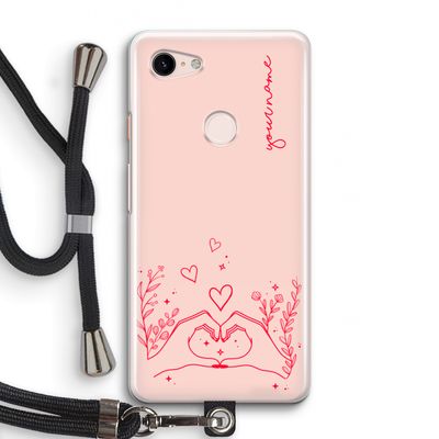 Love is in the air: Pixel 3 Transparant Hoesje met koord