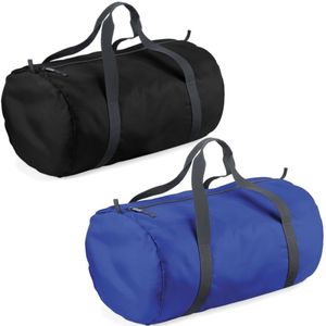 Set van 2x kleine sport/draag tassen 50 x 30 x 26 cm - Zwart en Blauw