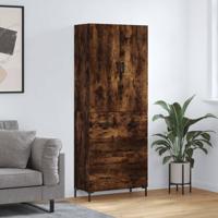 Hoge kast 69,5x34x180 cm bewerkt hout gerookt eikenkleurig