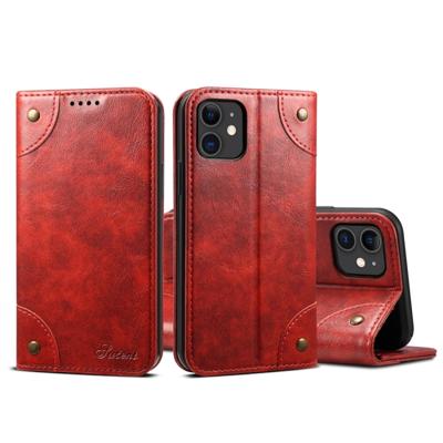 Voor iPhone 11 barok eenvoudige horizontale Flip lederen draagtas met houder & kaartsleuven & portemonnee (rood)