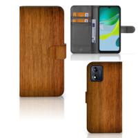 Motorola Moto E13 4G | Book Style Case | Donker Hout