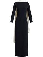 Solace London robe en crêpe Luisa à coupe longue - Noir