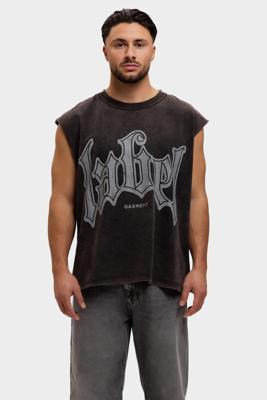 Label Garment Raw Sleeveless Shirt Donkergrijs - Maat L - Kleur: Donkergrijs | Soccerfanshop