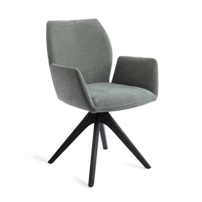 Jesper Home Eetkamerstoel 'Misaki' Revolve Oak Black, kleur Breezy Blue