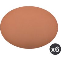Mesapiu Placemats lederlook ovaal caramel 33 x 45 cm 6 stuks