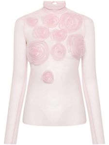 Viktor & Rolf haut transparent à appliques fleurs - Rose