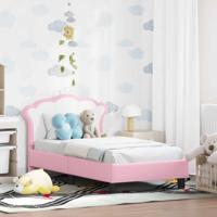 Peuterbedframe met hoofdbord met hoofdeinde Roze 70 x 140 cm PU