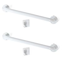 2x stuks badkamer/douche wand handgreep metaal wit 40 cm