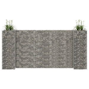 VidaXL Gabion plantenbak h-vormig 260x40x120 cm staaldraad