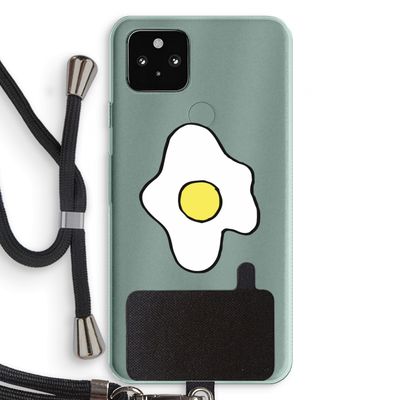 Spiegelei: Pixel 5a 5G Transparant Hoesje met koord