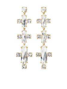 Roxanne Assoulin boucles d'oreilles The Icicle serti de cristaux - Blanc