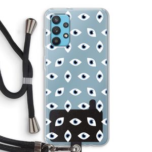 Eyes pattern: Samsung Galaxy A32 4G Transparant Hoesje met koord