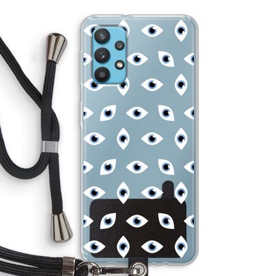 Eyes pattern: Samsung Galaxy A32 4G Transparant Hoesje met koord
