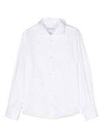 Brunello Cucinelli Kids chemise en coton à manches longues - Blanc