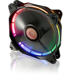 Raijintek AURAS 12 RGB PC-ventilator Zwart, RGB (b x h x d) 120 x 120 x 25 mm Incl. LED-verlichting