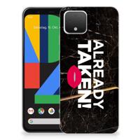 Google Pixel 4 | Siliconen hoesje | met naam Already Taken Black