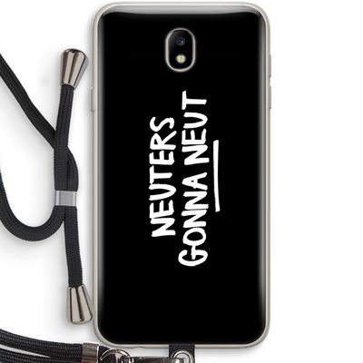 Neuters (zwart): Samsung Galaxy J7 (2017) Transparant Hoesje met koord