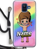 Chibi Maker man: Samsung Galaxy A6 (2018) Transparant Hoesje met koord