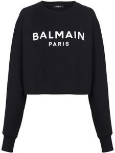 Balmain sweat en coton à logo imprimé - Noir