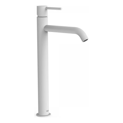 Wastafelkraan Tres Study | Opbouw | Mengkraan | Hoog model | 1-knop | Rond | Wit mat