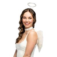 Verkleed set engel - 3delig - wit - Engelen vleugels - carnaval