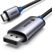 Ugreen CM556-kabel met USB-C- en DisplayPort 8K-connectoren, 1 m lang - grijs