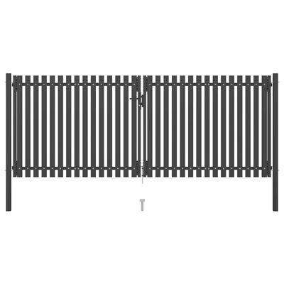 Tuinhekpoort staal 400x125 cm antraciet