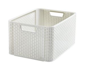 Curver style mandje L 30 liter vintage wit