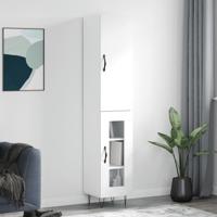 Hoge kast 34,5x34x180 cm bewerkt hout wit