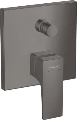 Hansgrohe Metropol ééngreeps badmengkraan afbouwdeel met rechte greep en zekerheidscombinatie, Brushed Black Chrome