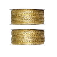 2x Hobby/decoratie metallic gouden sierlinten 3 mm x 25 meter