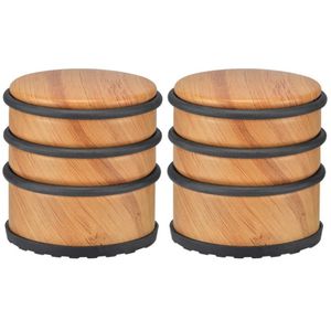 Set van 2x stuks bamboe en matelen deurstopper 7 cm binnen/buitendeuren