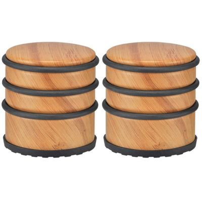 Set van 2x stuks bamboe en matelen deurstopper 7 cm binnen/buitendeuren
