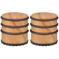 Set van 2x stuks bamboe en matelen deurstopper 7 cm binnen/buitendeuren - thumbnail