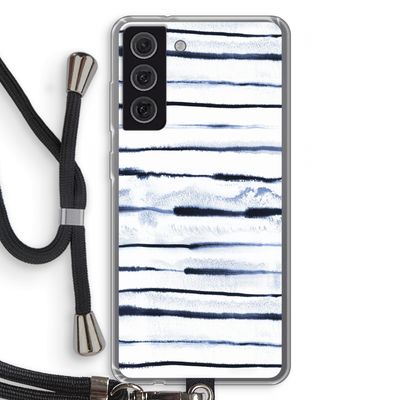Ink Stripes: Samsung Galaxy S21 FE Transparant Hoesje met koord
