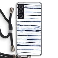 Ink Stripes: Samsung Galaxy S21 FE Transparant Hoesje met koord
