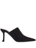 Ferragamo mules en daim à détail de rayures 85 mm - Noir