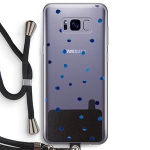Blauwe stippen: Samsung Galaxy S8 Plus Transparant Hoesje met koord