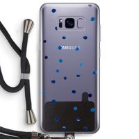 Blauwe stippen: Samsung Galaxy S8 Plus Transparant Hoesje met koord