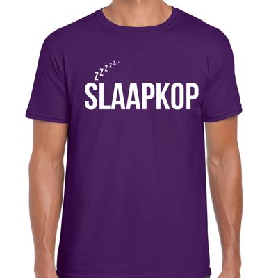 Slaap T-shirt voor heren - paars - slaapkop - pyjama shirt - slaap kleding Slaap T-shirt voor heren - paars - slaapkop - pyjama shirt - slaap kleding